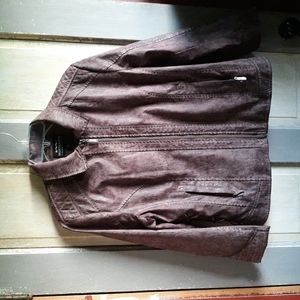 Montana Co pleather coat purplish brown